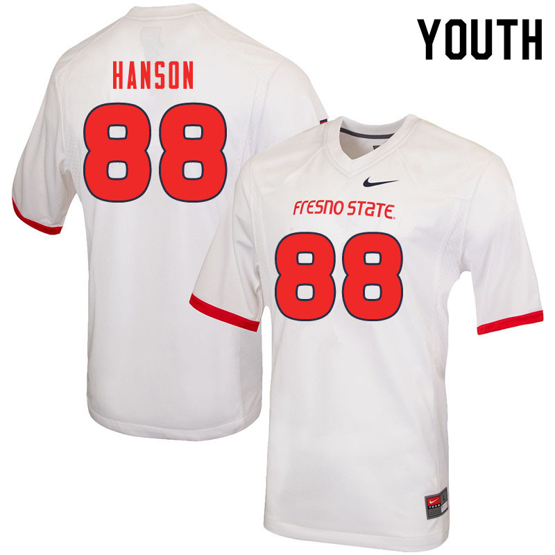Youth #88 Rory Hanson Fresno State Bulldogs College Football Jerseys Sale-White - Click Image to Close